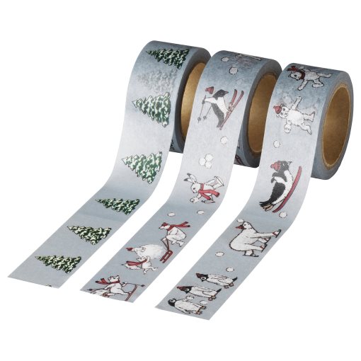 VINTER 2020, roll of tape/animal pattern 3 pack, 5 m, 604.744.11