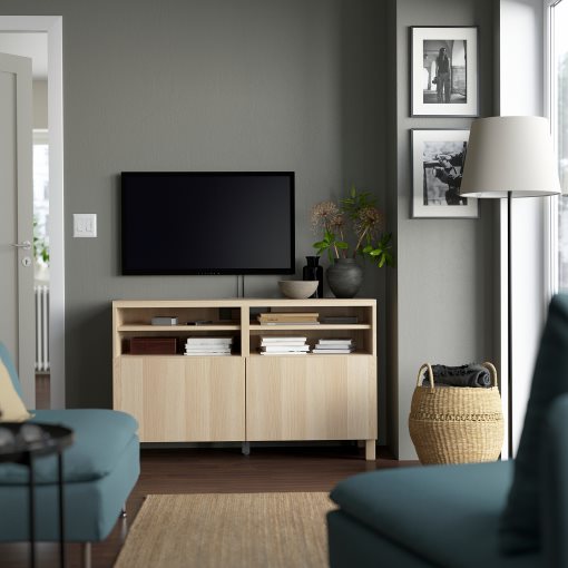 BESTÅ, TV bench with doors, 120x42x74 cm, 690.683.37
