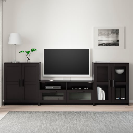 BRIMNES, TV storage combination/glass doors, 692.782.22