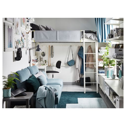 VITVAL, loft bed frame with desk top, 693.025.66