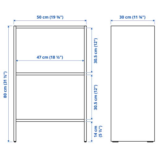 BAGGEBO, bookcase, 50x30x80 cm, 704.811.71