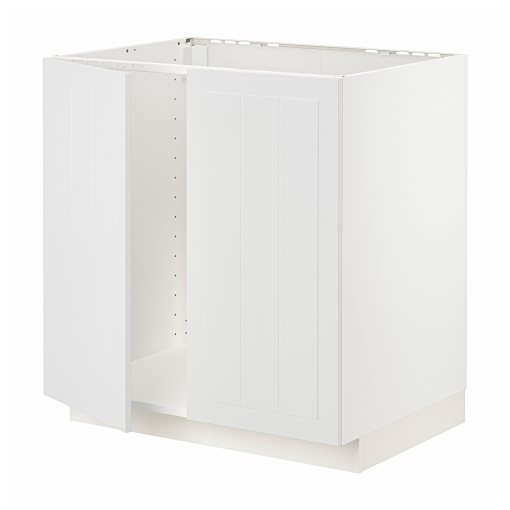 METOD, base cabinet for sink/2 doors, 80x60 cm, 794.672.03