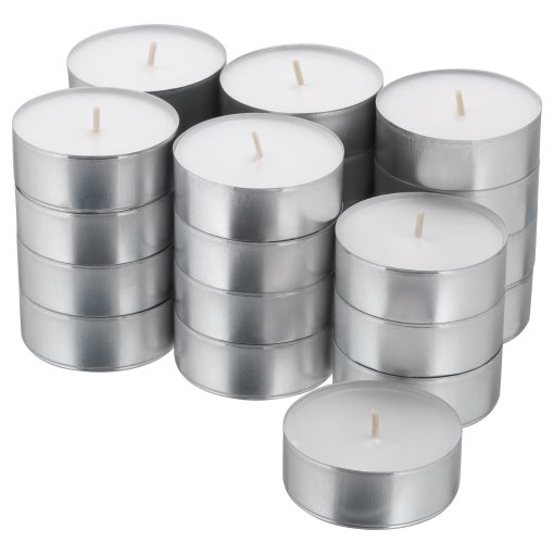 GLIMMA, unscented candle in metal cup, 24 pack, 901.083.60