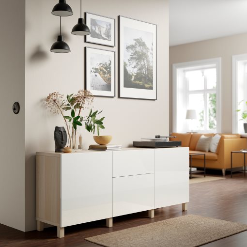 BESTÅ, storage combination with drawers soft-closing, 180x42x74 cm, 991.956.78