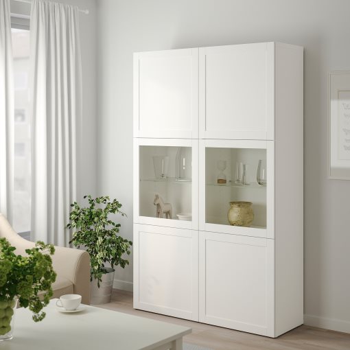 BESTÅ, storage combination w glass doors,, 120x42x193 cm, 190.594.39