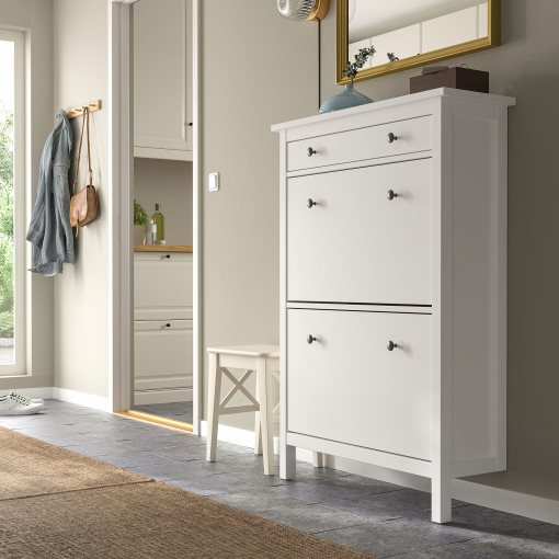 HEMNES, παπουτσοθήκη με 2 τμήματα, 89x30x127 cm, 201.695.59