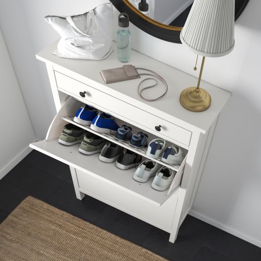 HEMNES, παπουτσοθήκη με 2 τμήματα, 89x30x127 cm, 201.695.59