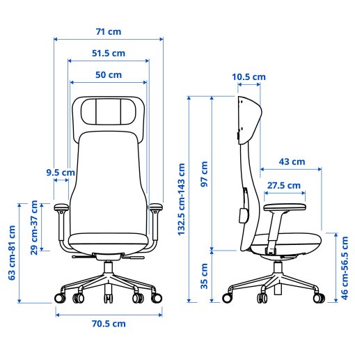 GRONFJALL, office chair with arms/headrest, 295.139.19