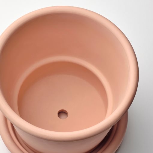 MUSKOTBLOMMA, plant pot with saucer in/outdoor, 15 cm, 304.548.91