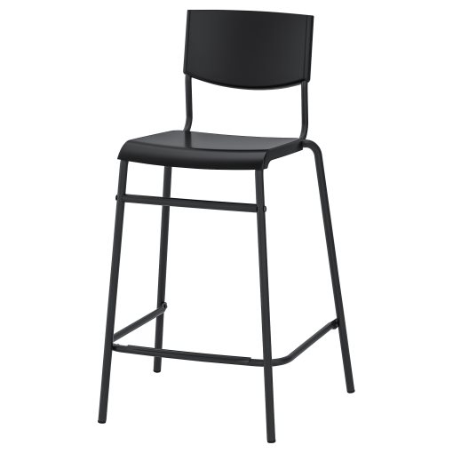 STIG, σκαμπό μπαρ με πλάτη, 63 cm, 304.984.18