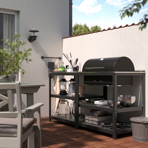 GRILLSKÄR, kitchen with charcoal bbq/outdoor, 172x61 cm, 393.849.88
