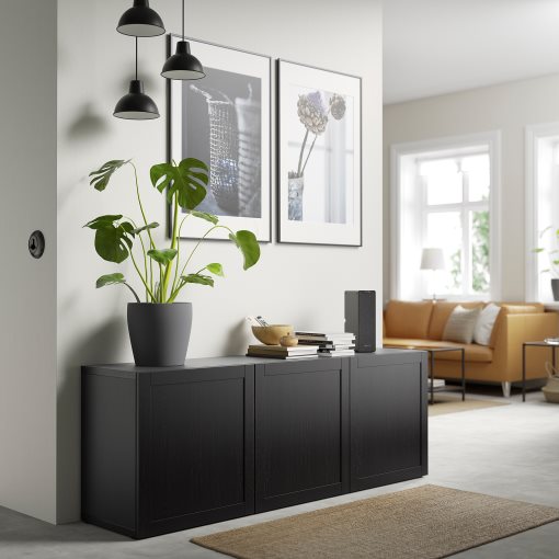 BESTÅ, σύνθεση αποθήκευσης με πόρτες, 180x42x65 cm, 593.250.02