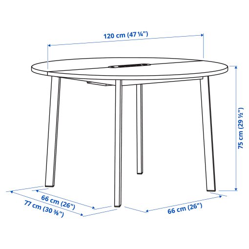 MITTZON, conference table/round, 120x75 cm, 595.304.46