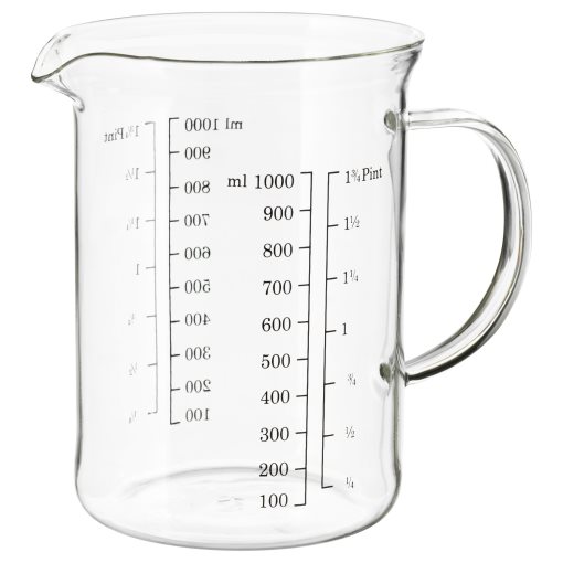 VARDAGEN, γυάλινη κανάτα-μεζούρα, 1.0 l, 603.233.04