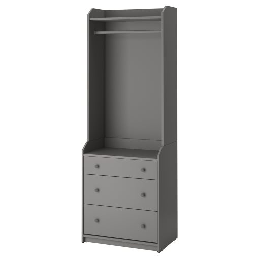 HAUGA, open wardrobe with 3 drawers, 70x199 cm, 804.249.67