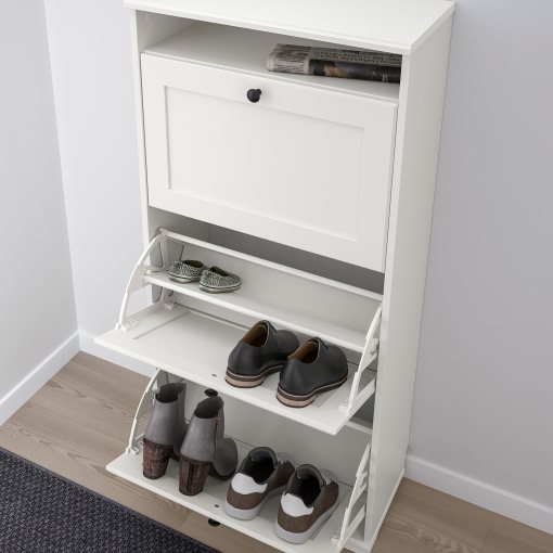 BRUSALI, shoe cabinet with 3 compartments, 61x130 cm, 804.803.93