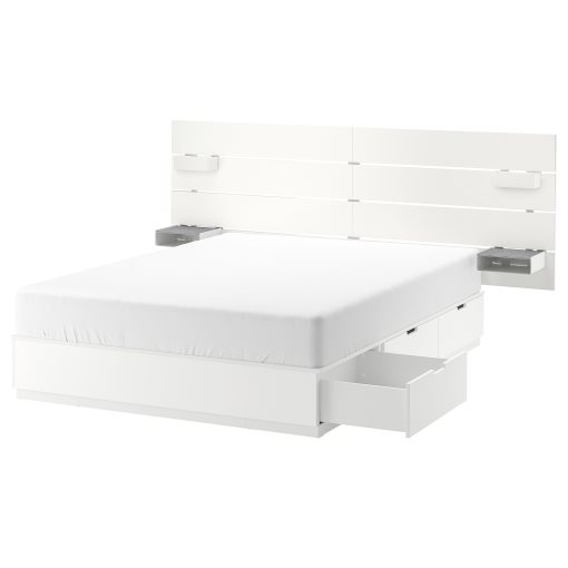 NORDLI, bed with storage and headboard, 140x200 cm, 092.414.20