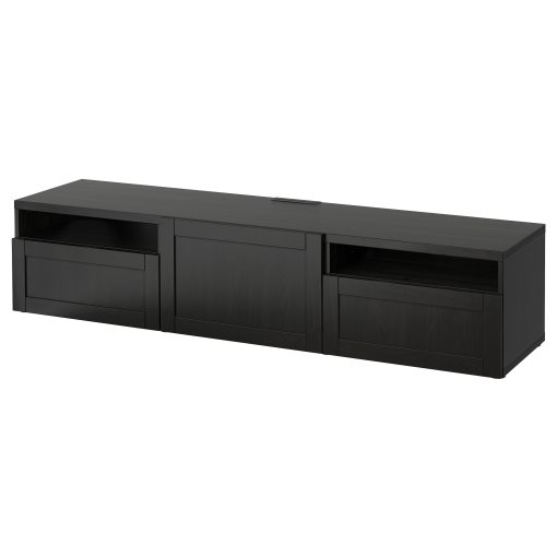 BESTÅ, TV bench with door/drawers soft closing, 180x42x39 cm, 393.285.77