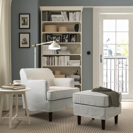 ROCKSJON, armchair with footstool, 695.146.86
