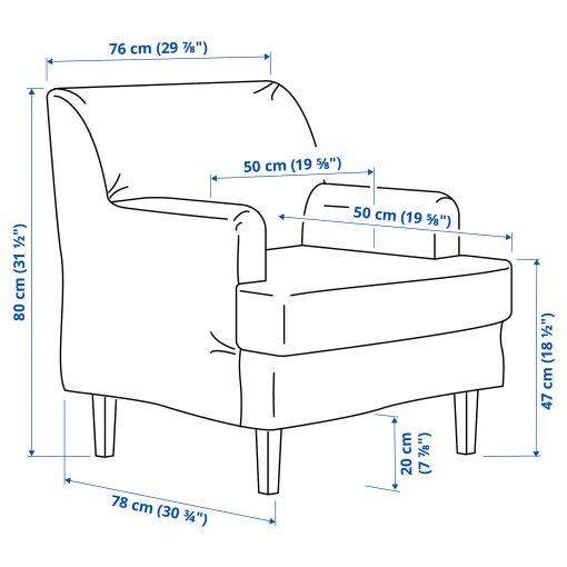 ROCKSJON, armchair with footstool, 695.146.86