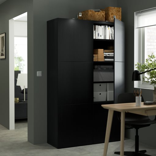 BESTÅ, σύνθεση αποθήκευσης με πόρτες, 120x42x193 cm, 890.579.03