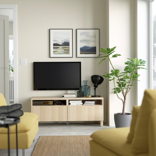 BESTÅ, TV bench with drawers soft closing, 120x42x48 cm, 991.883.43