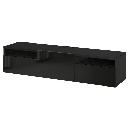 BESTÅ, TV bench with door/drawers soft closing, 180x42x39 cm, 093.285.69