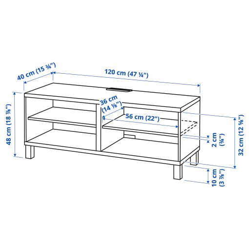 BESTÅ, TV bench, 120x40x48 cm, 490.612.28