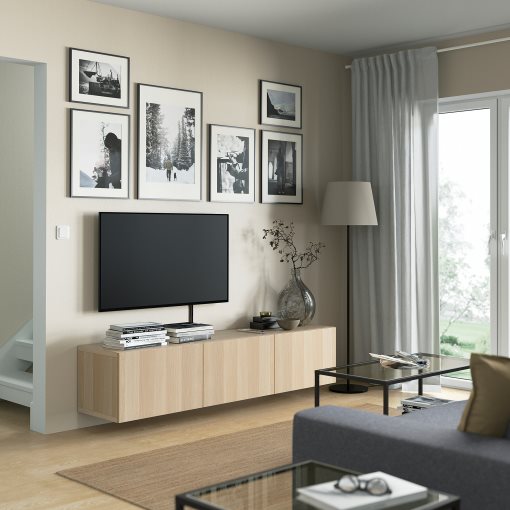 BESTÅ, TV bench with doors, 180x42x38 cm, 893.307.09