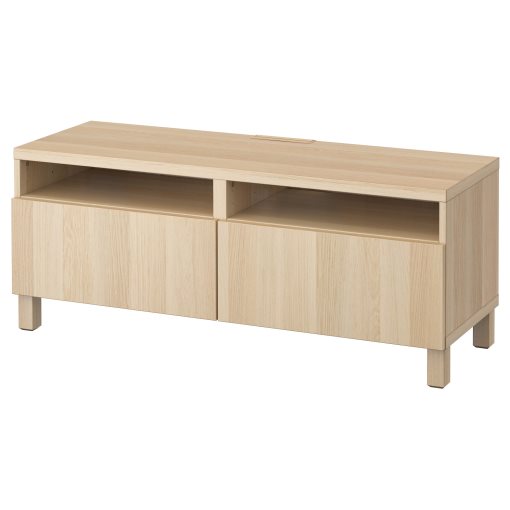 BESTÅ, TV bench with drawers soft closing, 120x42x48 cm, 991.883.43