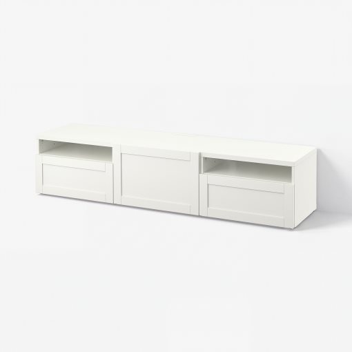 BESTÅ, TV bench with door/drawers soft closing, 180x42x39 cm, 193.285.78