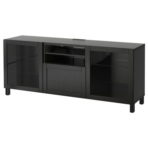 BESTÅ, TV bench with doors/drawer soft closing, 180x42x74 cm, 291.940.88