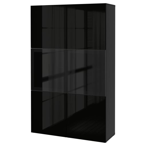 BESTÅ, storage combination w glass doors,, 120x42x193 cm, 390.594.57