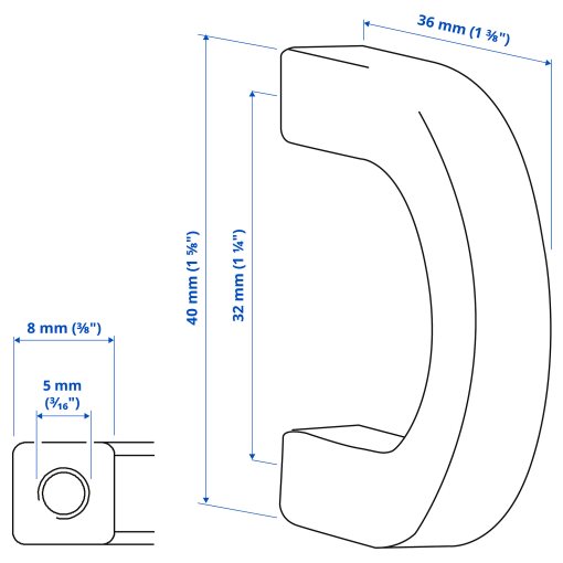 BORGHAMN, χερούλι, 2 τεμ., 003.160.47