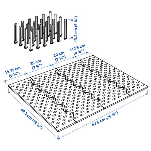 UPPDATERA, pegboard drawer organiser, 80 cm, 004.600.11