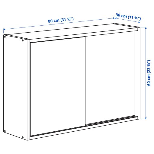 IVAR, cabinet with sliding doors, 80x30x60 cm, 004.943.94