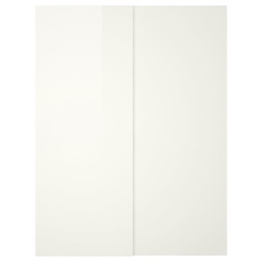 HASVIK, συρόμενη πόρτα/γυαλιστερό, 2 τεμ. 150x236 cm, 005.215.52