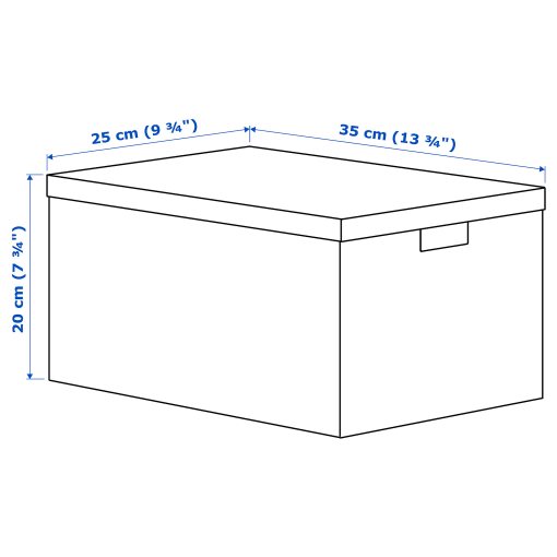 STUTERI, κουτί αποθήκευσης με καπάκι/μοτίβο φύλλου, 25x35x20 cm, 005.390.19