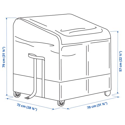 VATTERSO, κουτί αποθήκευσης/εξωτερικού χώρου, 78x72x79 cm, 005.629.05