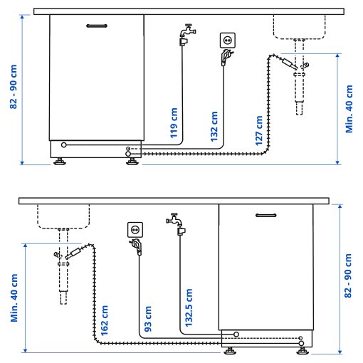 OSTVEDA, integrated dishwasher/IKEA 500, 60 cm, 005.681.44