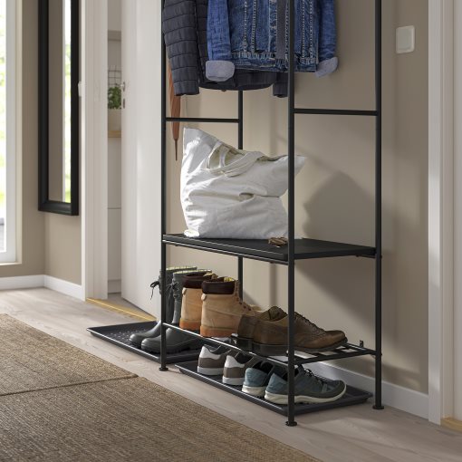 GRÅFJÄLLET, clothes rack with shoe storage, 90x36x175 cm, 005.702.22