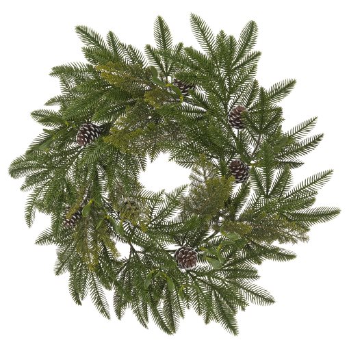 VINTERFINT, artificial wreath in/outdoor/pine cone, 60 cm, 005.860.39