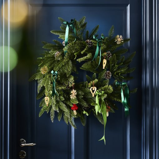 VINTERFINT, artificial wreath in/outdoor/pine cone, 60 cm, 005.860.39