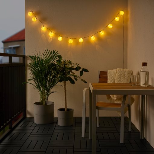 SOLVINDEN, chain with built in LED light source/12 lights/outdoor/battery-operated, 005.931.48