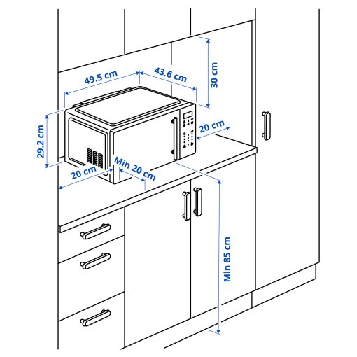 GÅTEBO, φούρνος μικροκυμάτων με λειτουργία air fry, IKEA 500, 005.976.55