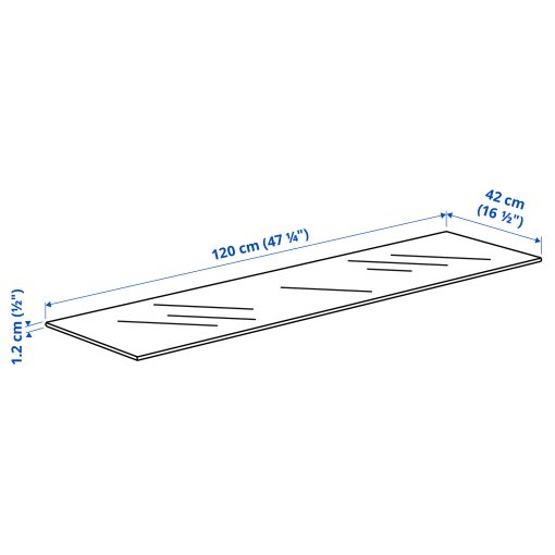 BESTÅ, άνω επιφάνεια, 120x42 cm, 005.978.63