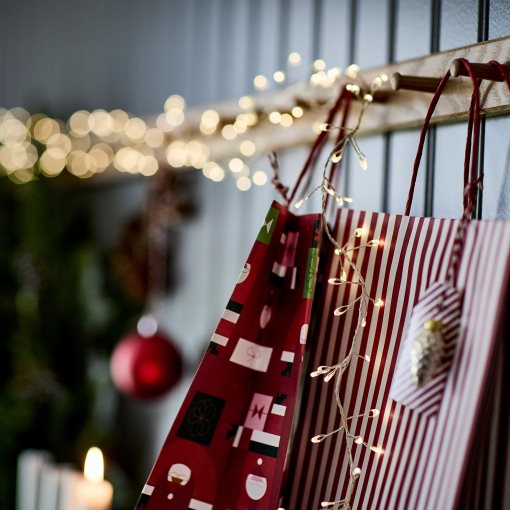 STRÅLA, γιρλάντα με ενσωματωμένο φωτισμό LED/160 λαμπτήρες/λειτουργία με μπαταρία, μίνι, 005.991.07