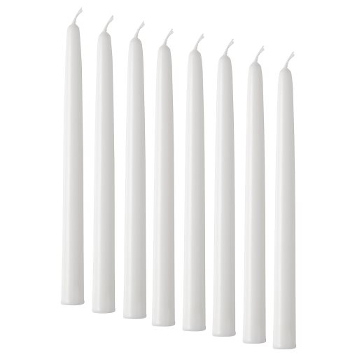 VINTERFINT, unscented taper candle/8 pack, 25 cm, 005.995.17