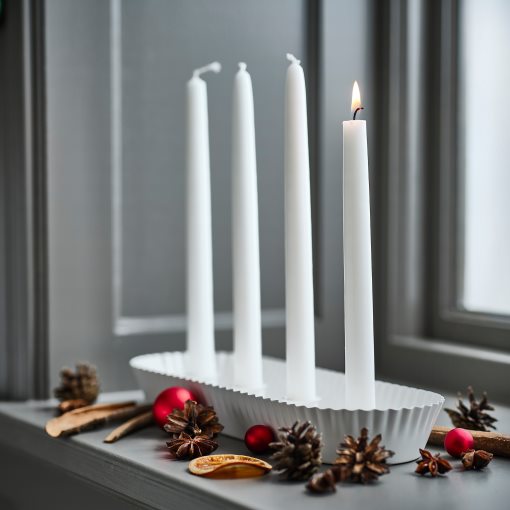 VINTERFINT, unscented taper candle/8 pack, 25 cm, 005.995.17