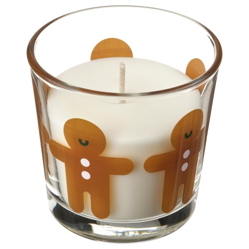 VINTERFINT, scented candle in glass/gingerbread cookies, 25 hr, 005.999.56
